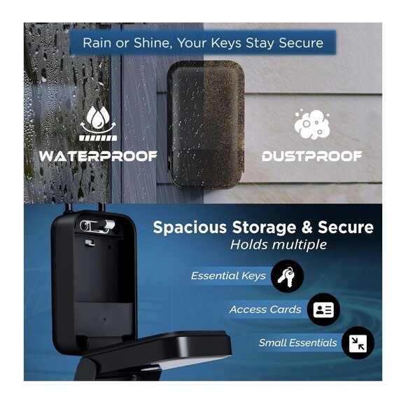 Smart Digital Wireless Lock Box App-Controlled Key Storage w Fingerprint BT Key - Picture 4 of 16